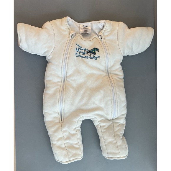 Baby Merlin Magic Sleepsuit Cream Small 3-6 mo 12-18 lbs EUC Boy/Girl - Picture 1 of 3